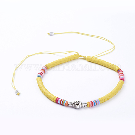Collane di perline intrecciate in corda di nylon regolabile NJEW-JN02727-01-1