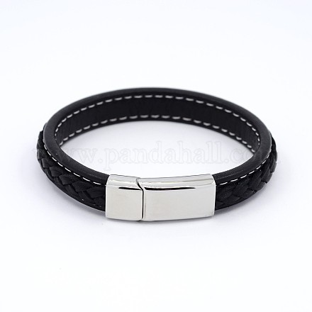 Unisex Casual Style Braided Leather Cord Bracelets BJEW-F119-24-1