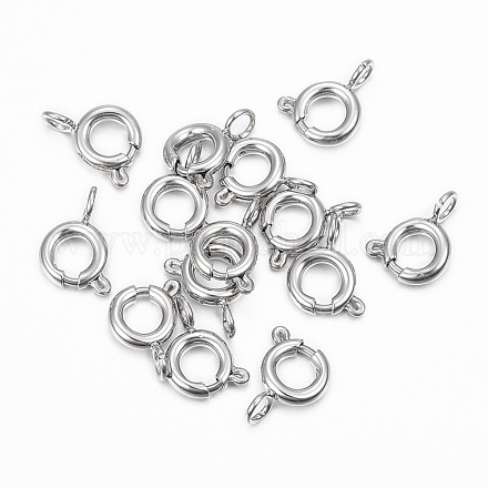 304 Stainless Steel Smooth Surface Spring Ring Clasps STAS-H396-B-02P-1