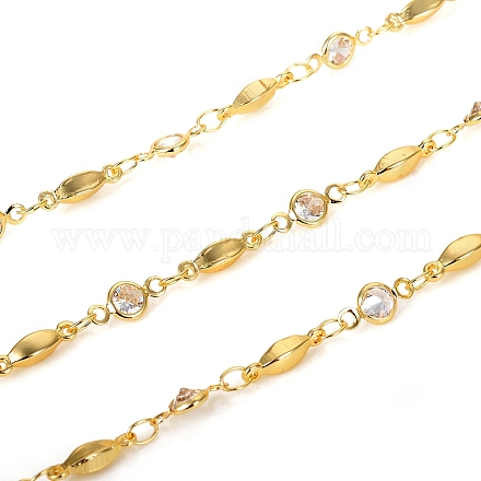 3.28 Feet Brass Handmade Beaded Chains X-CHC-I033-09G-1