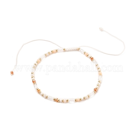 Verstellbarer Nylonfaden geflochtene Perlen Armbänder BJEW-JB05584-1
