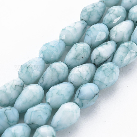 Opaque Baking Painted Crackle Glass Beads Strands EGLA-T008-17C-1