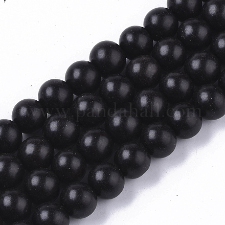 Chapelets de perles en bois d'ébène naturel et teint X-WOOD-T024-034-1