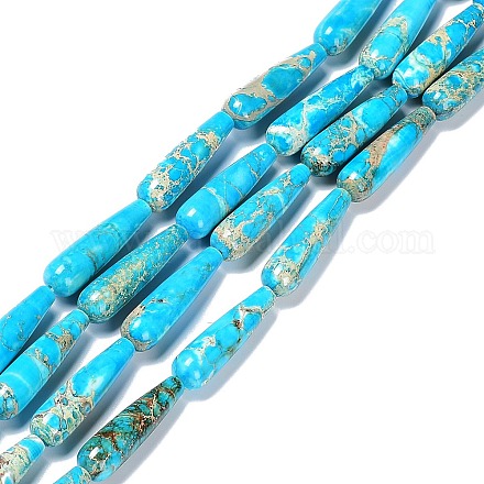 Brins de perles de jaspe impériales naturelles teints G-G0001-C01-01-1