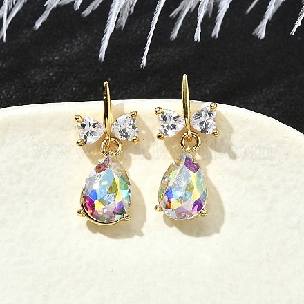 Серьги-гвоздики из латуни в форме каплевидной формы EJEW-Z086-10G-1