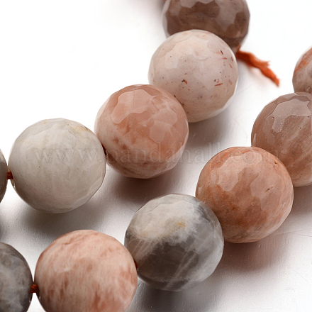 Faceted Round Natural Multi-Moonstone Bead Strands G-L432-03-12mm-1