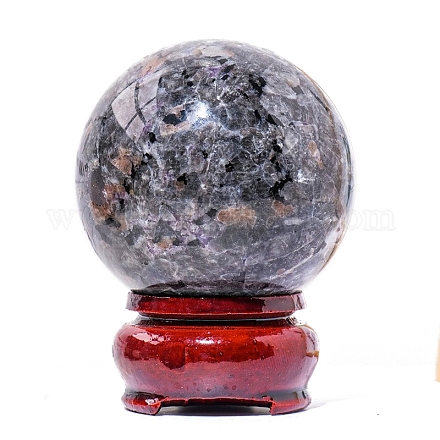天然石の球体飾り  クリスタルヒーリングボールディスプレイ装飾、ベース付き  家の装飾のための  50mm PW-WG15772-05-1