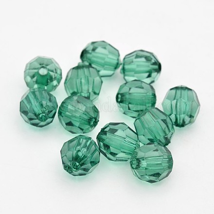 Faceted Transparent Acrylic Round Beads DB6MMC115-1