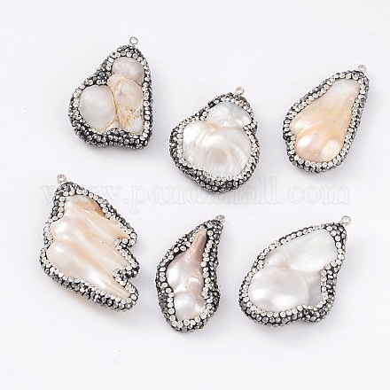 Colgantes naturales de perlas cultivadas de agua dulce RB-E501-015-1