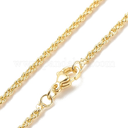 Collier de chaînes de corde en laiton pour les femmes NJEW-P265-16G-1