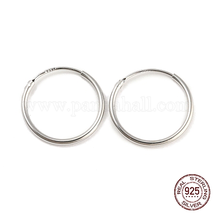 925 orecchino a cerchio Huggie in argento sterling placcato in rodio STER-P051-01A-P-1
