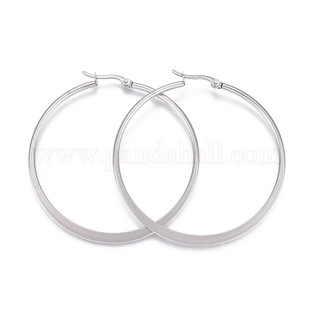 201 Stainless Steel Hoop Earrings EJEW-A052-27A-1
