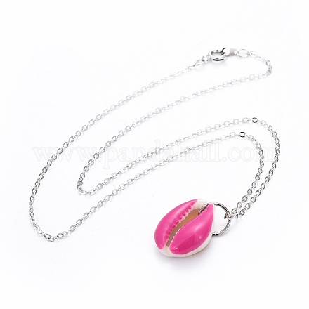 Cauris perles perles pendentifs colliers NJEW-JN02365-04-1