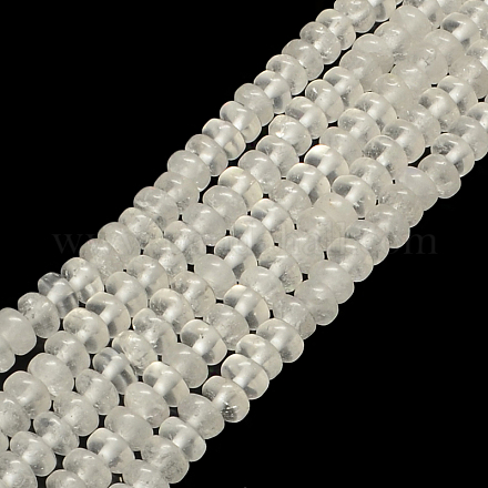 Brins de perles de cristal de quartz naturel rondelle G-Q446-22-1