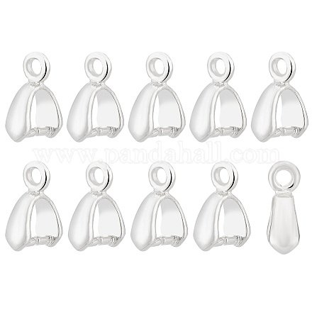 BENECREAT 10 Pcs 925 Sterling Silver Ice Cone Pinch Bail FIND-BC0003-84-1