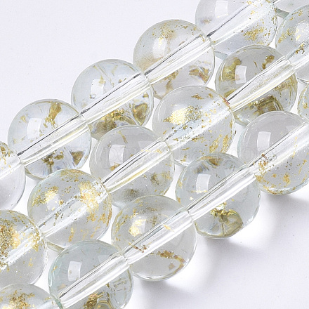 Chapelets de perles en verre peinte par pulvérisation transparent X-GLAA-N035-03D-B09-1