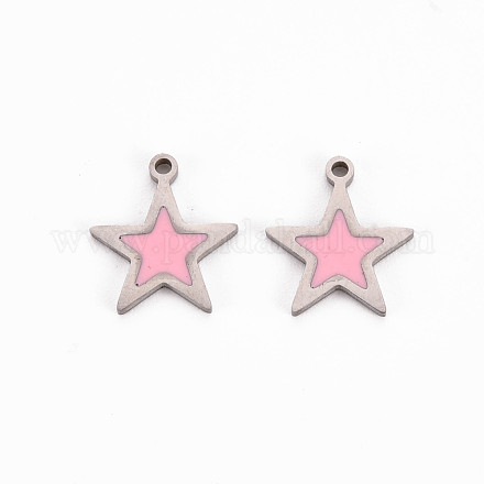 304 Stainless Steel Enamel Charms STAS-Q242-040A-1
