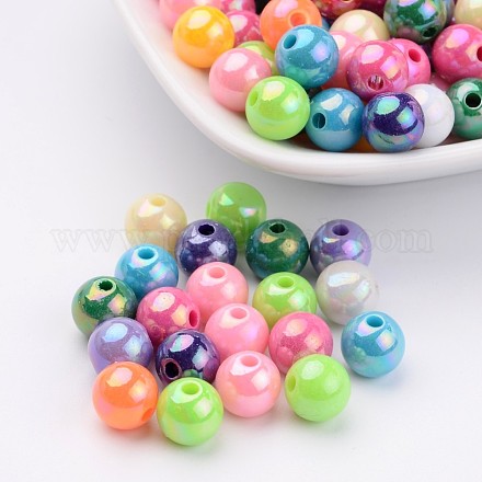 Perles rondes en acrylique couleur ab X-PAB2473Y-1