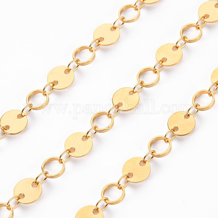 Handmade Brass Flat Sequin Chains CHC-S012-103-1