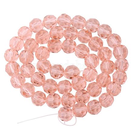 Chapelets de perle ronde d' imitation cristal autrichien à facettes G-PH0004-30-1