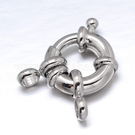 Brass Spring Ring Clasps KK-L082A-01P-1