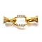 925 Sterling Silver Micro Pave Clear Cubic Zirconia Fold Over Clasps, Oval, Real 18K Gold Plated, 24mm