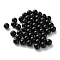 Plastic Imitation Pearl Beads, Round, Black, 8x7.5mm, Hole: 1.2mm
