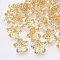 Brass Peg Bails Pendants, For Half Drilled Beads, Nickel Free, Flower, Real 18K Gold Plated, 11x15.5x15mm, Hole: 0.8mm, Pin: 0.7mm