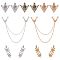 7 Pairs 7 Styles Alloy Brooch Pins, for Bride Girl Women, Mixed Color, 23~58x23~34.5mm, 1 pair/style