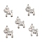 Alloy Enamel Pendants, Spray Painted, Horse, Silver, 21.5x16.5x4mm, Hole: 1.4mm