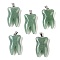 Natural Green Aventurine Pendants, Tooth Charms with Stainless Steel Color Stainless Steel Findings, 39.5~40x19~19.5x8~8.5mm, Hole: 3.5x6.5mm