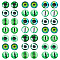 50Pcs Glass Cabochons, Half Round with Eye, Light Green, 25x7mm