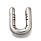 304 Stainless Steel Pendants, Letter Charm, Anti-Tarnish, Letter U, 21x16x5.5mm, Hole: 3.4x2mm