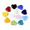 Handmade Lampwork Beads, Heart, Mixed Color, 18.5~19.5x19.5~20x6.5~7.5mm, Hole: 1.2~1.6mm