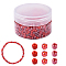 120G Glass Seed Beads, Round Hole, Round, Red, 3.5~5x2.5~4.5mm, Hole: 1.2~1.5mm, 120g/set