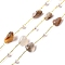 Handmade Natural Botswana Agate Nuggest Beaded Chains, Soldered, with ABS Plastic Beads and Rack Plating Brass Findings, Long-Lasting Plated, Lead Free & Cadmium Free, with Spool, Real 18K Gold Plated, 4~7x6~12x3~5mm