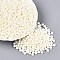 Opaque Glass Seed Beads, Round Hole, Rondelle, Beige, 4~4.5x2~3mm, Hole: 0.9~1mm, about 6430pcs/pound