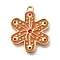 Christmas Theme Alloy Enamel Pendants, Light Gold, Snowflake, 23x18.5x2mm, Hole: 1.6mm