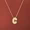 Brass Micro Pave Clear Cubic Zirconia Initial Pendant Necklaces for Women, Golden, Letter C, 15.75 inch(40cm)