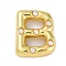 Brass Pendant, with ABS, Letter A~Z, Letter B, 21x17.5x6.5mm, Hole: 3.5mm