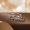 Twelve Constellations 925 Sterling Silver Finger Rings, Platinum, Aquarius, Inner Diameter: 16~19mm