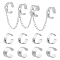 10Pcs 2 Size Stainless Steel Open Cuff Finger Ring Components, Loop Ring Base, Stainless Steel Color, Inner Diameter: 16.9mm, 17.5mm, hole: 2.4mm, 5Pcs/size