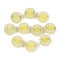 Luminous Frosted Acrylic Beads, Electroplated, Flat Round with Letter, Glow in the Dark, Letter U, 10x5mm, Hole: 2mm, about 1390pcs/500g