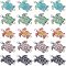40Pcs Alloy Links Connectors, with Enamel, Platinum, Tortoise, Random Single Color or Random Mixed Color, 24x18x2mm, Hole: 1.5~1.8mm