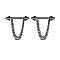 304 Stainless Steel Nipple Rings, Nipple Piercing Pin, Cone, Black, 16mm, Pin: 1.6mm