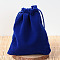 Velvet Pouches, Gift Bags, Rectangle, Dark Blue, 12x10cm