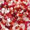 Mixed Style Glass Beads, Round, Crimson, 8~10mm