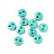 Nylon Tiny Button, Micro Buttons, Sewing Buttons, 2-Hole, Dark Cyan, 4.5x1.5mm, Hole: 0.8mm