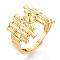 Brass Cup Peg Ring Settings, Adjustable Ring Settings for Half Drilled Beads, Real 18K Gold Plated, 20~21mm, Inner Diameter: 18.2mm, Pin: 0.7~1mm