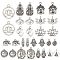 15 Styles Alloy Pendants, Mixed Shapes, Antique Silver, 11.8~36x6.5~20x1~5mm, Hole: 1~2.5mm